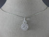 ESTATE LARGE .70CT ROUND DIAMOND 14KT WHITE GOLD 3D CLUSTER CLASSIC LOVE PENDANT