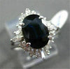 ESTATE LARGE 3.20CT DIAMOND & AAA SAPPHIRE PLATINUM OVAL FILIGREE BALLERINA RING