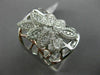 ESTATE LARGE .63CT DIAMOND 18KT WHITE GOLD 3D FLOWER MARQUISE SHAPE WEB RING