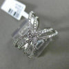 ESTATE .69CT ROUND DIAMOND 18K WHITE GOLD 3D HANDCRAFTED CRISS CROSS X LOVE RING