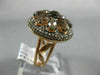 ESTATE 7.33CT CHOCOLATE FANCY DIAMOND & SMOKY TOPAZ 14KT ROSE GOLD FLOWER RING