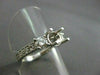ESTATE .85CT DIAMOND 18KT WHITE GOLD FILIGREE SEMI MOUNT ENGAGEMENT RING #2423