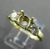 ESTATE .40CT DIAMOND 14KT YELLOW GOLD 3 STONE SEMI MOUNT ENGAGEMENT RING #21111