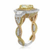 GIA 4.02CT WHITE PINK & FANCY YELLOW DIAMOND 18KT TRI COLOR GOLD ENGAGEMENT RING