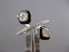 ESTATE WIDE .51CT DIAMOND & BLACK ENAMEL 14KT WHITE GOLD DOUBLE SQUARE FUN RING