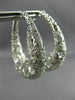 ESTATE LARGE & WIDE .50CT DIAMOND 14KT WHITE GOLD FILIGREE HOOP HANGING EARRINGS