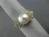 WIDE .58CT DIAMOND & SOUTH SEA PEARL 14KT YELLOW GOLD MULTI ROW BOW TIE FUN RING