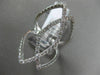 ESTATE LARGE .85CT DIAMOND 18KT WHITE GOLD 3D OPEN DOUBLE INFINITY LOVE RING