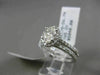 ESTATE 1.42CT DIAMOND 14KT WHITE GOLD OVAL HALO ENGAGEMENT WEDDING RING BAND SET