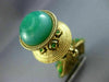 ESTATE LARGE AAA EMERALD & GREEN CARNELIAN 14KT YELLOW GOLD 3D LADY EBONY BROOCH