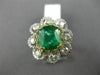 EXTRA LARGE 5.57CT DIAMOND & EMERALD 14K TWO TONE GOLD FLOWER INFINITY LOVE RING