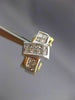 ESTATE 1.16CT DIAMOND 14K TWO TONE GOLD CLASSIC PRINCESS CLIP ON EARRINGS #18198