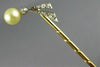 ANTIQUE .07CT OLD MINE DIAMOND & AAA PEARL 14K YELLOW GOLD BIRD LAPEL PIN #26535