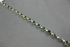 WIDE 11.37CT ROUND DIAMOND & SAPPHIRE 14K 2 TONE GOLD SEMI BEZEL TENNIS BRACELET