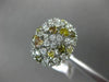 ESTATE WIDE 1.0CT WHITE & MULTI COLOR FANCY DIAMOND 14K WHITE GOLD FILIGREE RING