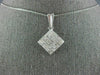 LARGE 1.65CT DIAMOND 14KT WHITE GOLD 3D PRINCESS INVISIBLE SQUARE PENDANT #819