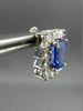 ESTATE EXTRA LARGE 8.30CT DIAMOND & TANZANITE 18KT WHITE GOLD HALO STUD EARRINGS