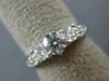 ESTATE WIDE .86CT ROUND DIAMOND 14KT WHITE GOLD 3 STONE ENGAGEMENT RING #22944