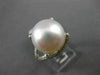 ESTATE LARGE .90CT DIAMOND & AAA SOUTH SEA PEARL 18KT WHITE GOLD ENGAGEMENT RING