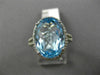 ESTATE LARGE 10.22CT DIAMOND & AAA BLUE TOPAZ 14KT WHITE GOLD OVAL HALO FUN RING