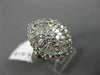 ESTATE LARGE 2.18CT ROUND & BAGUETTE DIAMOND 18KT WHITE GOLD 3D CLUSTER FUN RING