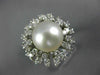 ANTIQUE LARGE 1.25CT DIAMOND & AAA SOUTH SEA PEARL 14KT WHITE GOLD 3D RING #848