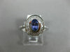 WIDE 1.16CT DIAMOND & AAA OVAL TANZANITE 14KT WHITE GOLD 3D HALO ENGAGEMENT RING