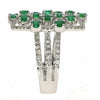 ESTATE LARGE 1.9OCT DIAMOND & AAA EMERALD 18KT WHITE GOLD 3D SQUARE CHECKER RING