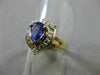 ESTATE 1.33CT DIAMOND & AAA PEAR TANZANITE 14K YELLOW GOLD 3D COCKTAIL RING 9787