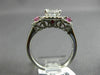ESTATE WIDE 1.68CT DIAMOND & AAA PINK SAPPHIRE 14K WHITE GOLD 3D ENGAGEMENT RING