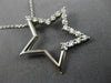 ESTATE LARGE .48CT DIAMOND 14KT WHITE GOLD 3D OPEN STAR FLOATING PENDANT #18776