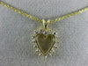ESTATE .35CT ROUND DIAMOND 14KT YELLOW GOLD 3D CLASSIC OPEN HEART PENDANT #17706