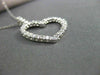 ESTATE LARGE .77CT DIAMOND 14KT WHITE GOLD FLOATING OPEN HEART PENDANT #14730