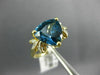 LARGE 4.05CT DIAMOND & AAA LONDON BLUE TOPAZ 14KT 2 TONE GOLD TRILLION FUN RING