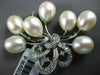 ESTATE LARGE .17CT DIAMOND & AAA PEARL 18KT WHITE GOLD FLOWER BROOCH PIN #26612