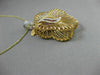 ESTATE LARGE .12CT DIAMOND 14KT YELLOW GOLD 3D 5 CLOVER LEAF BASKET LOVE PENDANT