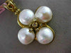 ESTATE LARGE .12CT DIAMOND & AAA SOUTH SEA PEARL 14KT YELLOW GOLD FLOWER PENDANT