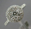 ESTATE WIDE .54CT DIAMOND 18KT WHITE GOLD 3D CLUSTER HALO ROUND ENGAGEMENT RING