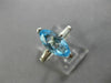 ESTATE 2.25CT DIAMOND & AAA BLUE TOPAZ 14K WHITE GOLD 3D 3 STONE ENGAGEMENT RING