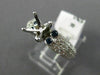 ESTATE .88CT DIAMOND & SAPPHIRE 14KT WHITE GOLD PAVE SEMI MOUNT ENGAGEMENT RING