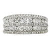 ESTATE WIDE 1.39CT DIAMOND 18KT WHITE GOLD 3D MULTI ROW CHANNEL ANNIVERSARY RING