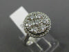 ESTATE LARGE 1.32CT DIAMOND 14K WHITE GOLD 3D HALO FILIGREE CLUSTER PROMISE RING