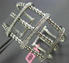 ESTATE LARGE .65CT DIAMOND 14KT WHITE GOLD MULTI ROW OPEN SQUARE BANGLE BRACELET