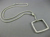 ESTATE 1.09CT DIAMOND 14KT WHITE GOLD 3D OPEN SQUARE LARIAT NECKLACE 16.5" #6600