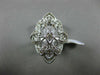 ESTATE LARGE .52CT DIAMOND 14KT WHITE GOLD 3D OPEN FILIGREE MARQUISE FLOWER RING