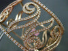 ESTATE WIDE 5.30CT DIAMOND 14KT ROSE GOLD 3D FILIGREE MULTI LEAF BANGLE BRACELET