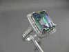 ESTATE 4.76CTW DIAMOND & AAA MYSTIC TOPAZ 14KT WHITE GOLD HALO 3D FILIGREE RING
