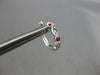 .23CT DIAMOND & AAA RUBY 14K WHITE GOLD 3D INFINITY HUGGIE HOOP HANGING EARRINGS