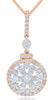 1.08CT DIAMOND 18KT WHITE & ROSE GOLD 3D SNOWFLAKE CIRCULAR FUN FLOATING PENDANT