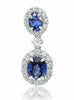 GIA CERTIFIED 7.25CT DIAMOND & AAA SAPPHIRE 18K WHITE GOLD HALO HANGING EARRINGS